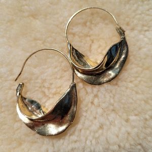 Gold fulani swirl hoop earrings